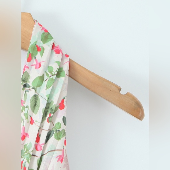 NWT Romantic Floral Halter Mini Dress - Sleeveless Ruffle Skater Look S-L - Picture 9 of 12